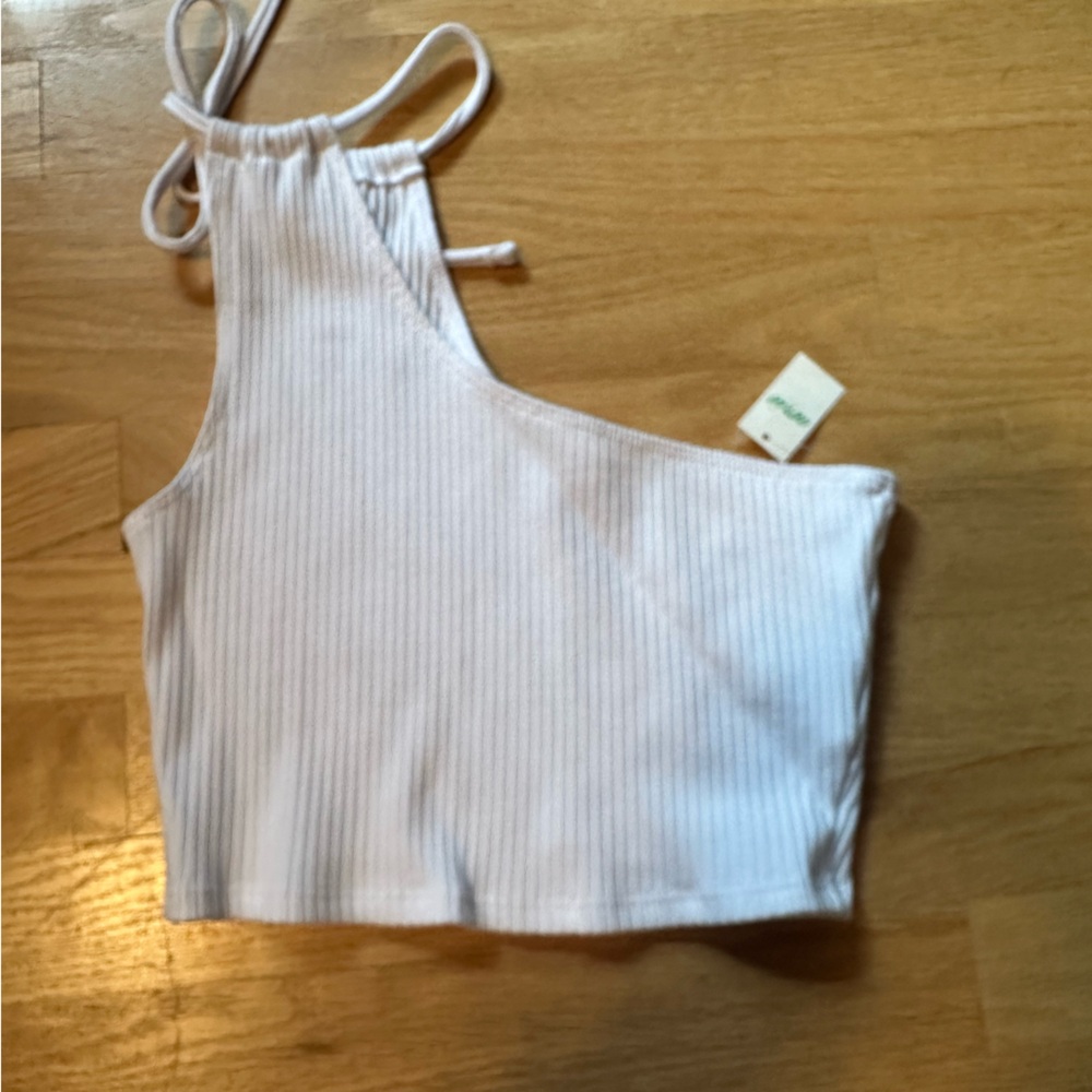 Aerie One Shoulder Ribbed Crop Top